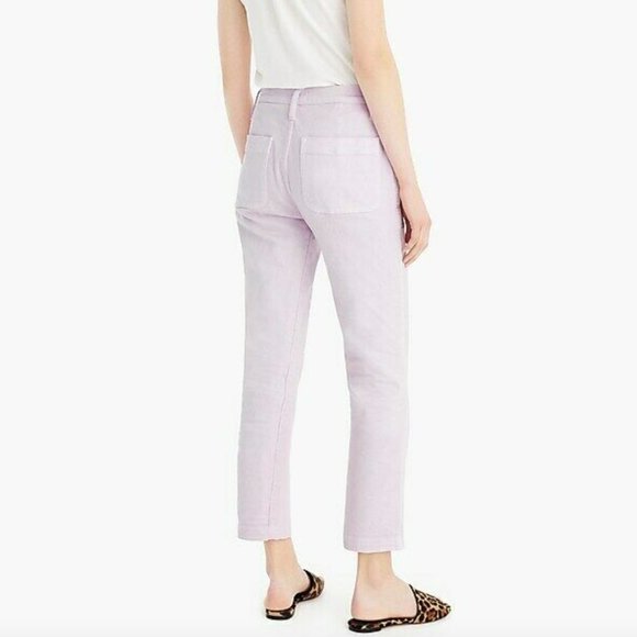 J. Crew Denim - NWT J.Crew straight-leg high rise jean garment-dyed denim lavender 25 tall